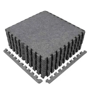 CAP Gym Floor Tiles 24"L x 24"W Carpet Interlocking Non-Slip Mats Home Gym Gray - Picture 1 of 3