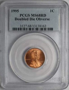 1995 Lincoln Cent PCGS MS68RD Doubled Die Obverse - Picture 1 of 3