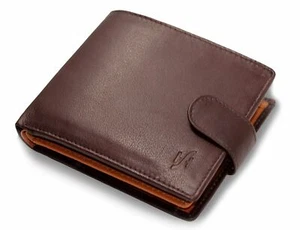 StarHide Mens RFID Blocking Compact Real Leather Coin Pocket Billfold ID Wallet - Picture 1 of 7