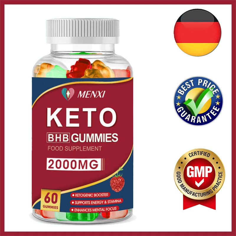 MENXI Keto Gummis für Gewichtsverlust & Fatburner, starker Bauch Abnehmen 60 Gummi