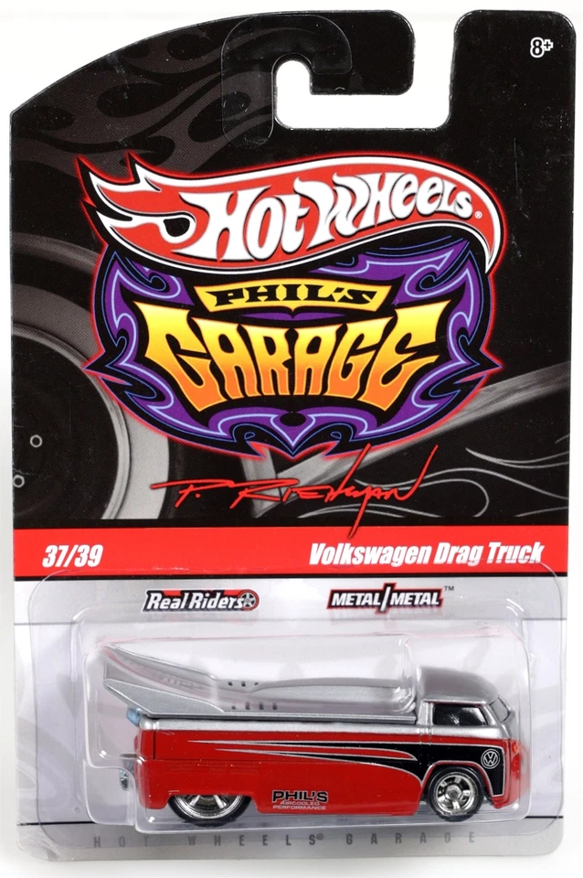 Camión de arrastre Volkswagen Chase Phil's Garage - T0410 NRFP 2009 gris/rojo Hot Wheels Foto 1 de 4