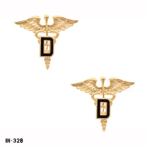 PAIR US Army Dental Corps Pins ~ Officer Full Size BOS ~ NIP ~ USA ~ NEW - Picture 1 of 2