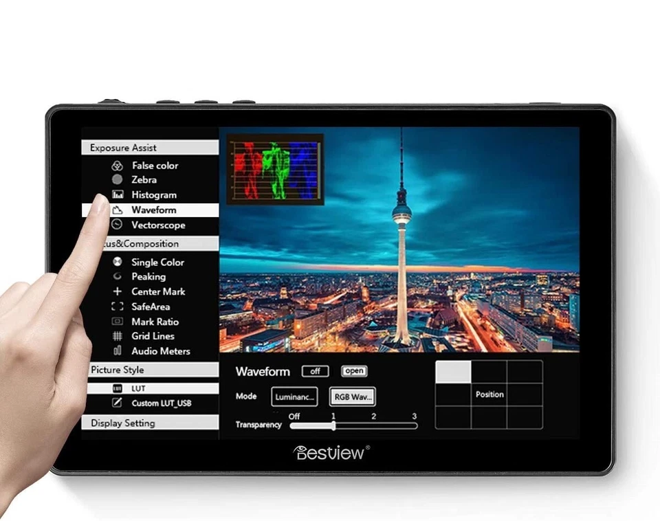 Desview R7 7'' On-Camera Touchscreen Field Video Monitor 4K HDMI 1000nits 3D LUT - Image 1 of 4