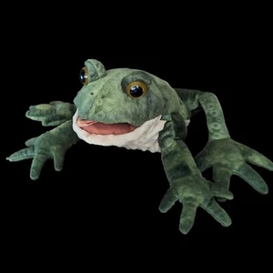 Bullfrog Handpuppe von Folkmanis Ganzkörper Frosch Kröte realistisches Spielzeug - Bild 1 von 13