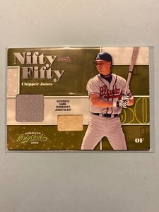 A25,387 - 2002 Donruss Originals Nifty Fifty #35 Chipper Jones Jersey/Bat/50