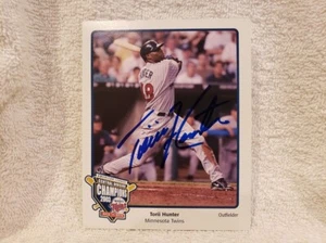 RARE Torii Hunter AUTO'D Minnesota Twins 2004 Winter Caravan 4x5 Card, MINT! - Picture 1 of 1