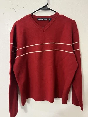 American Eagle, XL Top Ski Mountain Patrol, Suéter 100% Lana Merino. Cuello en V rojo Foto 1 de 4