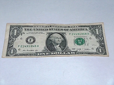 2009 $1 Dollar Bill US Note 2 Years Date 2149 1948 21491948 Fancy Serial Number - Image 1 of 2