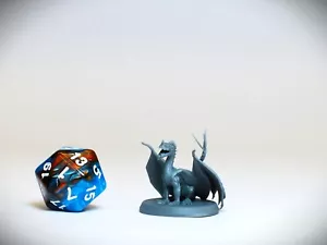 Blue Dragon Wyrmling - Medium Figure DnD TTRPG Miniature 32mm RPG Wargaming - Picture 1 of 1