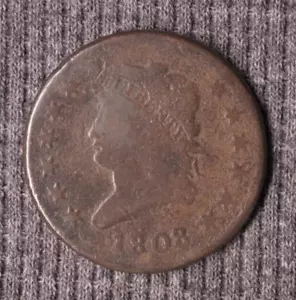 1808 Classic Head Large Cent 1c original crust - Picture 1 of 2