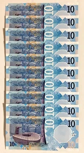 QATAR RIYAL (10) LOT OF 10 NOTES UNC, BRAND NEW 2020/22 Issue GREAT LOT UNPACKED - Picture 1 of 2