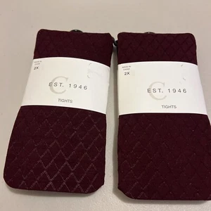 Set Of2 Cato Womens Tights Sz 2XL Maroon Height-5’-6’ Weight-165 Lbs-225 Lbs NEW - Foto 1 di 5