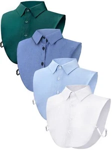 4 Pack Fake Collar Half Blouse Shirts Detachable Dickey Collar for Women - Picture 1 of 7