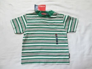NEW Gymboree Vintage 6-12 Months Infant Green & Grey Striped Cotton Tshirt Basic - Picture 1 of 3