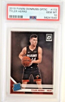 TYLER HERRO 2019 Donruss Optic RC Rookie #172 GEM MINT PSA 10 - Image 1 of 3