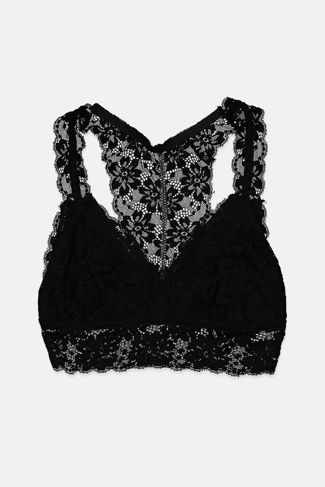 Jenni by Jennifer Moore Lace Racerback Bralette Black Size M - Image 1 of 1