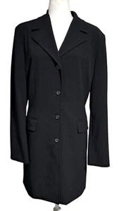 Apostrophe Essentials Coat Womens Size 16 Black Knee Length Business Casual Tren - Picture 1 of 12