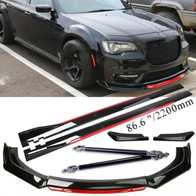 For Chrysler 300 2005-2020 Front Bumper Lip Spoiler Splitter Side Skirt Body Foto 1 de 4
