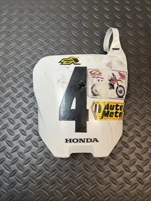 2002 Honda XR70R OEM White Front Plate Number Plastic Fairing - Image 1 of 4