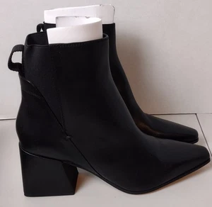 Nuevo~Botín al Tobillo Franco Sarto A-Brynn Cuero Negro Talla 8.5 - Imagen 1 de 10