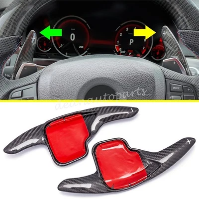 For BMW X1 X2 X3 X4 X5 X6 Carbon Fiber Steering Wheel Paddle Shifter Extension - Image 1 of 4