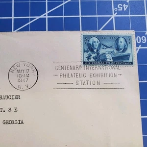 CENTENARY INTERNATIONAL EXHIBITION, NEW YORK, NY 1947 CANCELLATION - Picture 1 of 3