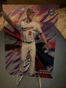 Topps High Tek Grass Purple Rainbow 2015 #HTBB Byron Buxton radiocontrol novato gemelos - Imagen 1 de 7