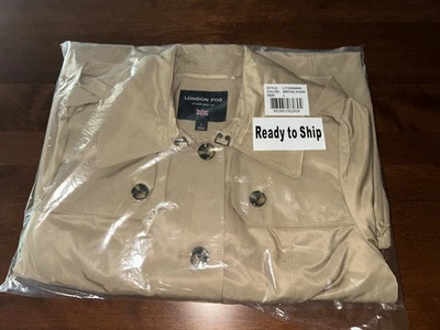 NEW Fog Women's Trench Coat Large British Khaki L712696A93 - Image 1 of 4