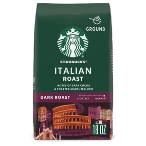 Ground Coffee, Dark Roast Coffee, Italian Roast, 100% Arabica, 1 Bag (18 Oz) - Picture 1 of 12
