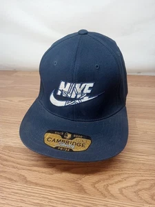 Nike Navy Blue Golf Hat LG/XL Flat Brim New With Tag Cambridge PB134 - Picture 1 of 8