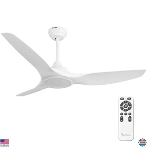52" Quiet DC Motor Ceiling Fan with Light & Remote Control, 3 Blades, Indoor - Picture 1 of 6