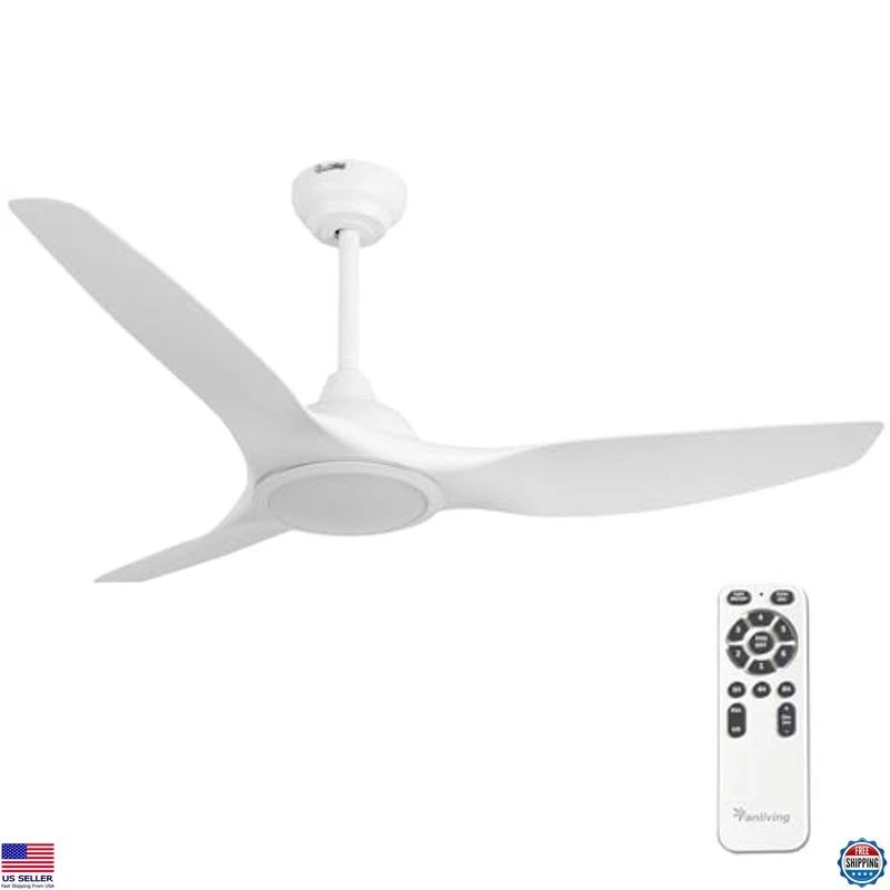 52" Quiet DC Motor Ceiling Fan with Light & Remote Control, 3 Blades, Indoor - Image 1 of 4