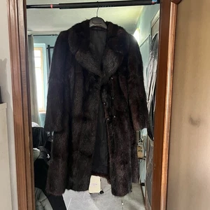 Pelliccia visone donna Garino Torino lunga marrone vintage elegante anni 80 - Picture 1 of 5