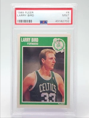 Larry Bird 1989-90 Fleer Baloncesto Boston Celtics #8 PSA 9 Q4408 Foto 1 de 2