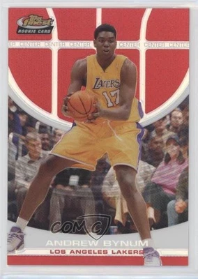 2005-06 Topps Finest Red Refractor /169 Andrew Bynum #115 Rookie RC - Image 1 of 2