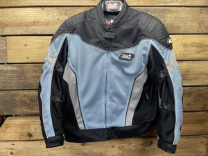 Tour Master Intake Armored Powder Blue Motorcycle Jacket Large 12-14 with Liner - Picture 1 of 21