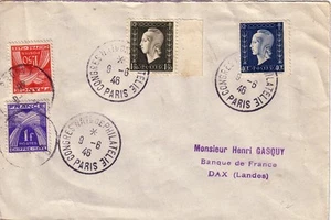 PARIS KONGRESS NATL DER PHILATELIE AM 9.6.1946 - FRANKATUR A 1F60 + STEUER 2F50 - Bild 1 von 1