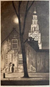 Etching I Martinitoren Groningen by Arend Hendriks. - Picture 1 of 5