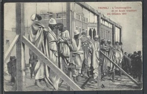 23/10/1911 LIBYA TRIPOLITANIA TRIPOLI THE HANGING OF 14 ARAB TRAITORS - Picture 1 of 2