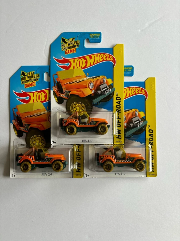 HOT WHEELS Jeep CJ-7 orange treasure hunt lot of 3 - Image 1 of 1