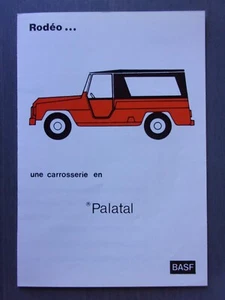 RENAULT RODEO mit Karosserie von PALATAL orig 1976 französischer Mkt Verkaufsprospekt BASF - Bild 1 von 3