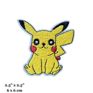 Pokemon Pikachu Sitting Embroidered Iron On Patch - Picture 1 of 2