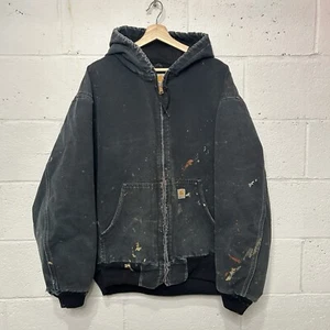 Vintage Carhartt Thermal-Lined Hooded Active Jacket “Black” J131 BLK Men’s 2XL - Picture 1 of 15