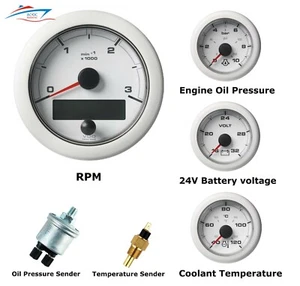 VDO Ocean Link Set of Gauges 3000 RPM White 24V with Sensors - Picture 1 of 11