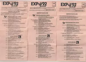 Expo 92 Sevilla Progrmas Espectaculos Diarios días 17,18,19 Julio (GZ-725) - Bild 1 von 1