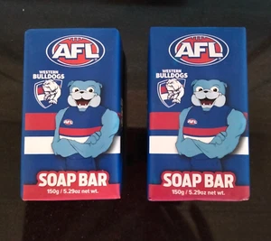 Western Bulldogs AFL Soap Bars x 2 - 150gm ea. - New In Original Wrapper - Picture 1 of 6