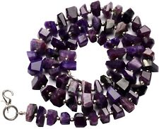 Natural Gem Russian Charoite 8 to 10mm Size Faceted Nugget Beads Necklace 18"