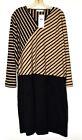 Masai Nenala Beige Black Diagonal Stripe A Shape Cotton Dress 4043P Size L Nwt