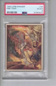 1940 Lone Ranger - #34 "Fire Trap"- by Gum Inc., Philadelphia: Graded PSA-4 - Picture 1 of 2