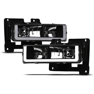 Topline For 1992-1999 C/K Suburban/Tahoe/Yukon LED Strip Bar Headlights - Black Foto 1 de 4